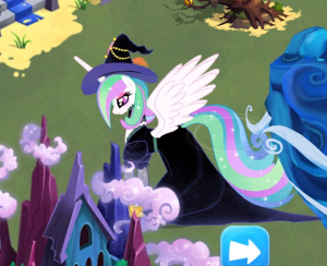 Nightmare Night Celestia in-town.png