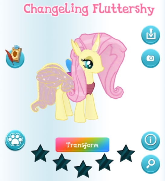 File:Changeling Fluttershy in-game.png