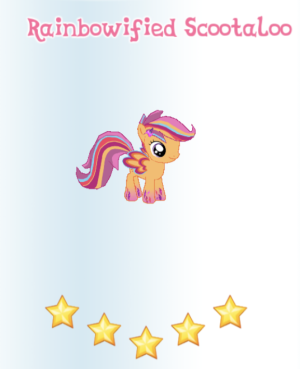 Rainbowified Scootaloo in-game.png